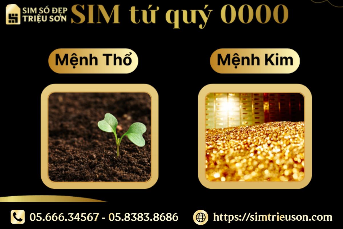 Sim tứ quý 0 là lựa chọn tuyệt vời dành cho những người mệnh Thổ và mệnh Kim 
